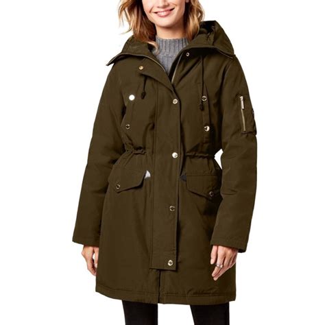 michael kors green down jacket|michael kors water resistant jacket.